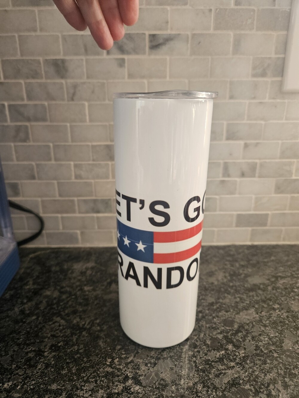 White Patriotic 'Let's Go Brandon' Tall Tumbler